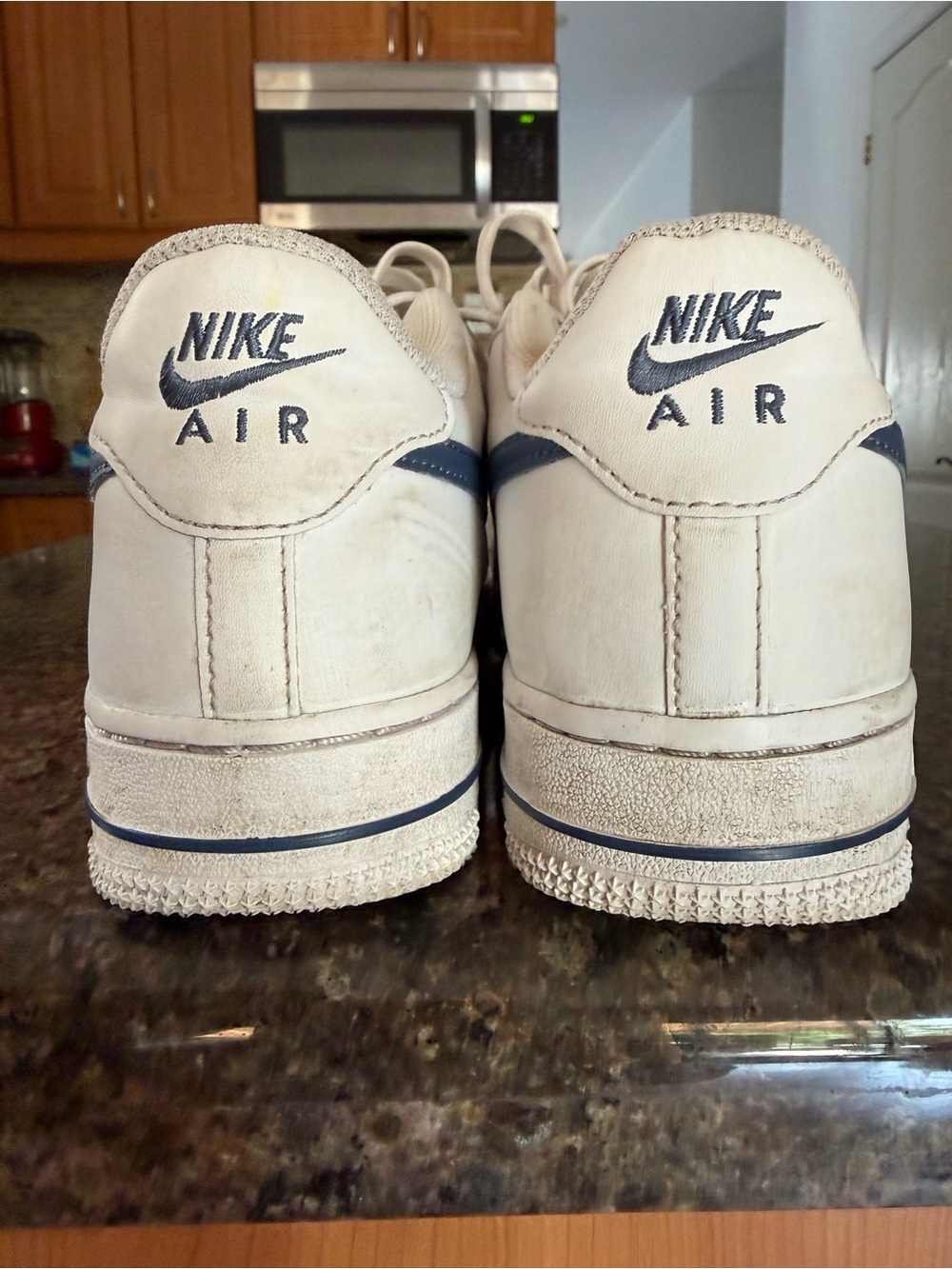 Nike Women's White Sneakers with Navy Accents - Picture 2 of 3